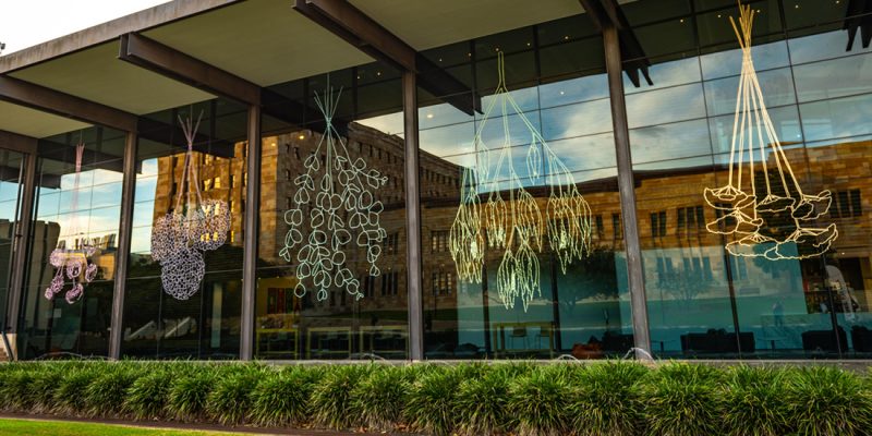 Elizabeth Willing, 'Through the Mother ' (installation view) 2019, The University of Queensland Art Museum facade. Images courtesy the artist.
