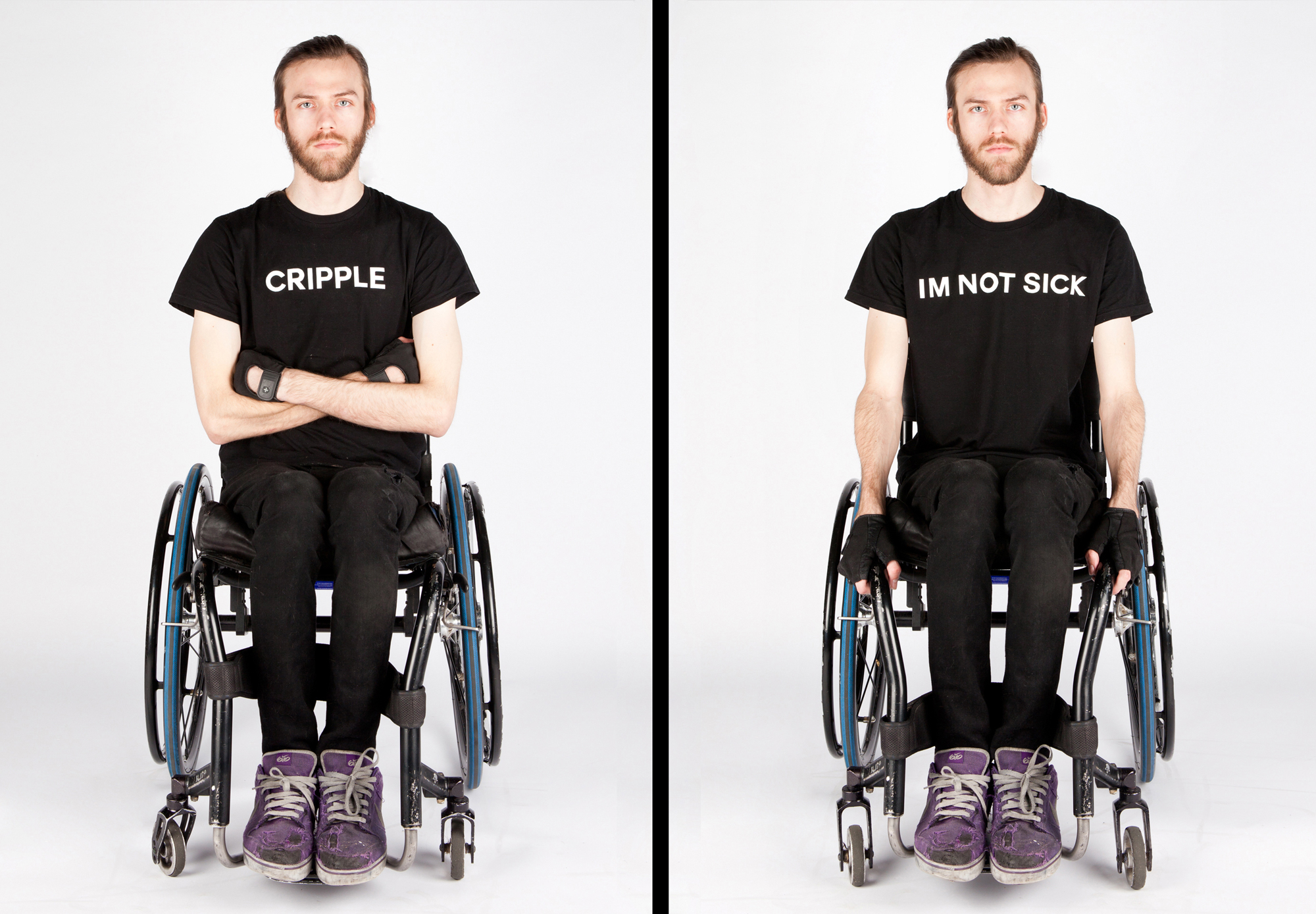 Daniel Savage, Daniel – Quadraplegic / Will you ever get better? 2014, No offense, but… 1-16 (of 18),. Inkjet prints, 50 x 70cm