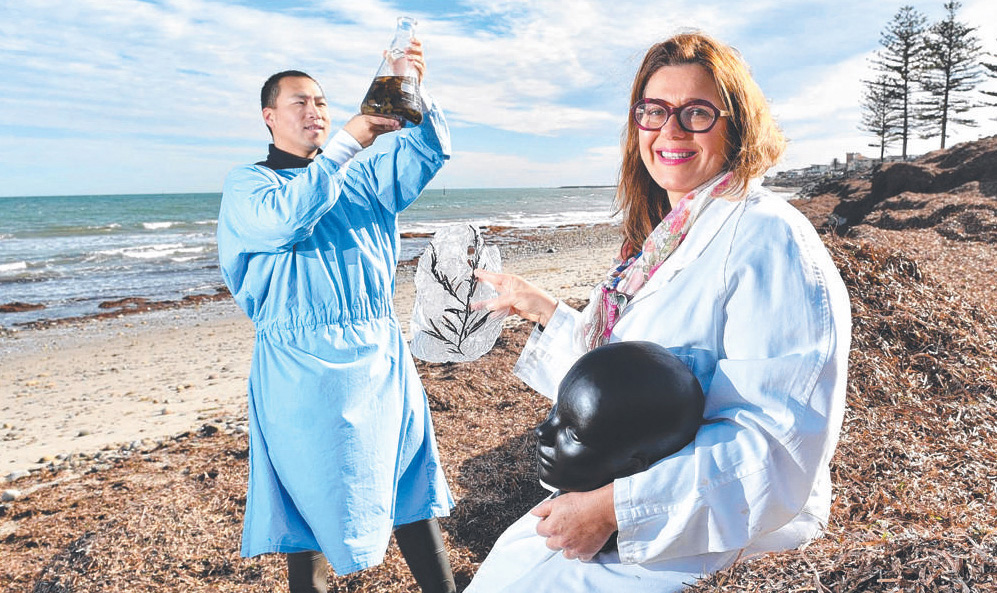 Flinders University’s Peng Su with ANAT Synapse resident Niki Sperou. Photograph Keryn Stevens Flinders University’s Peng Su with ANAT Synapse resident Niki Sperou. Photograph Keryn Stevens.