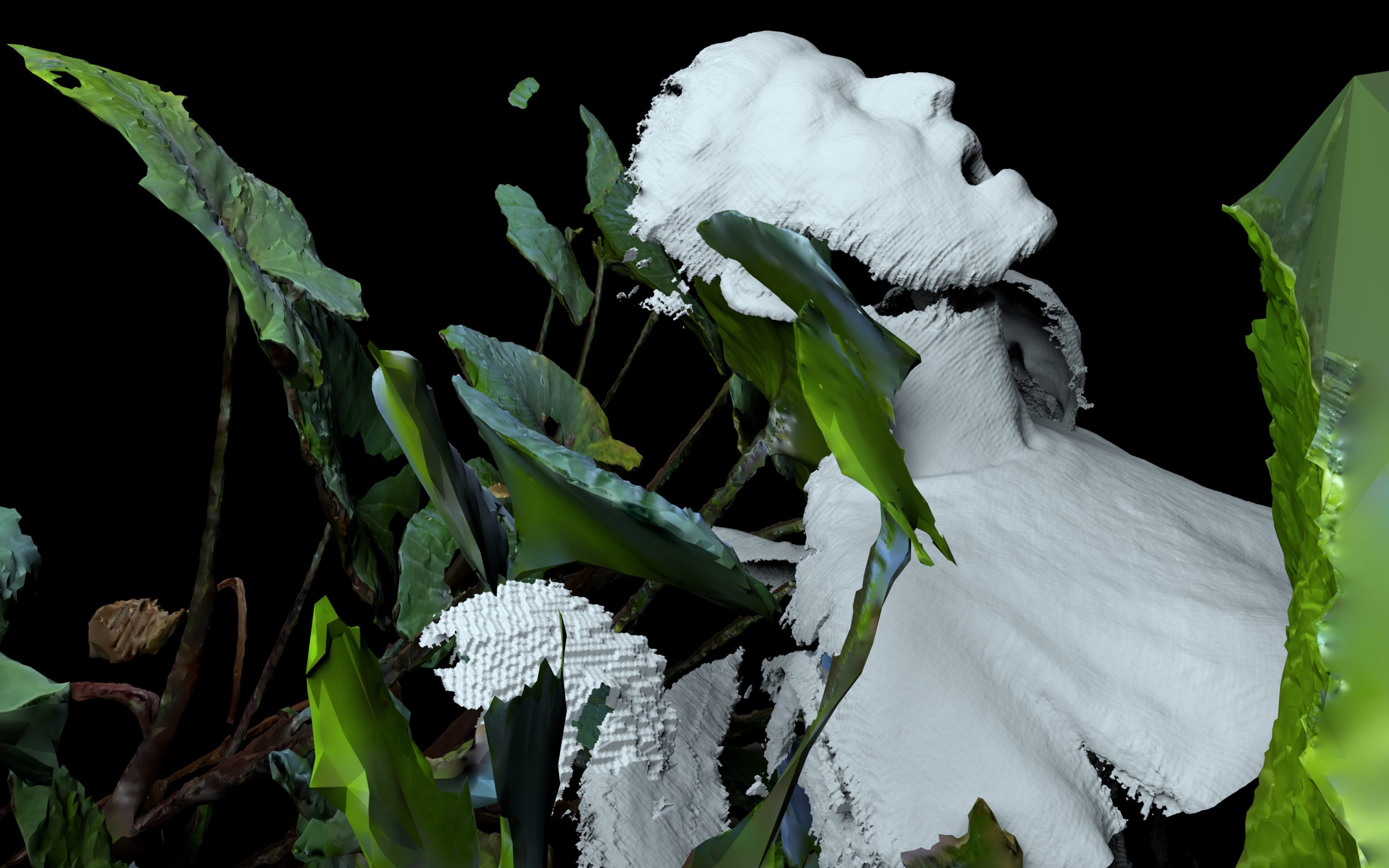 Yandell Walton, 3D rendered still imagery in development using photogrammetry, 2020. Image courtesy the artist.