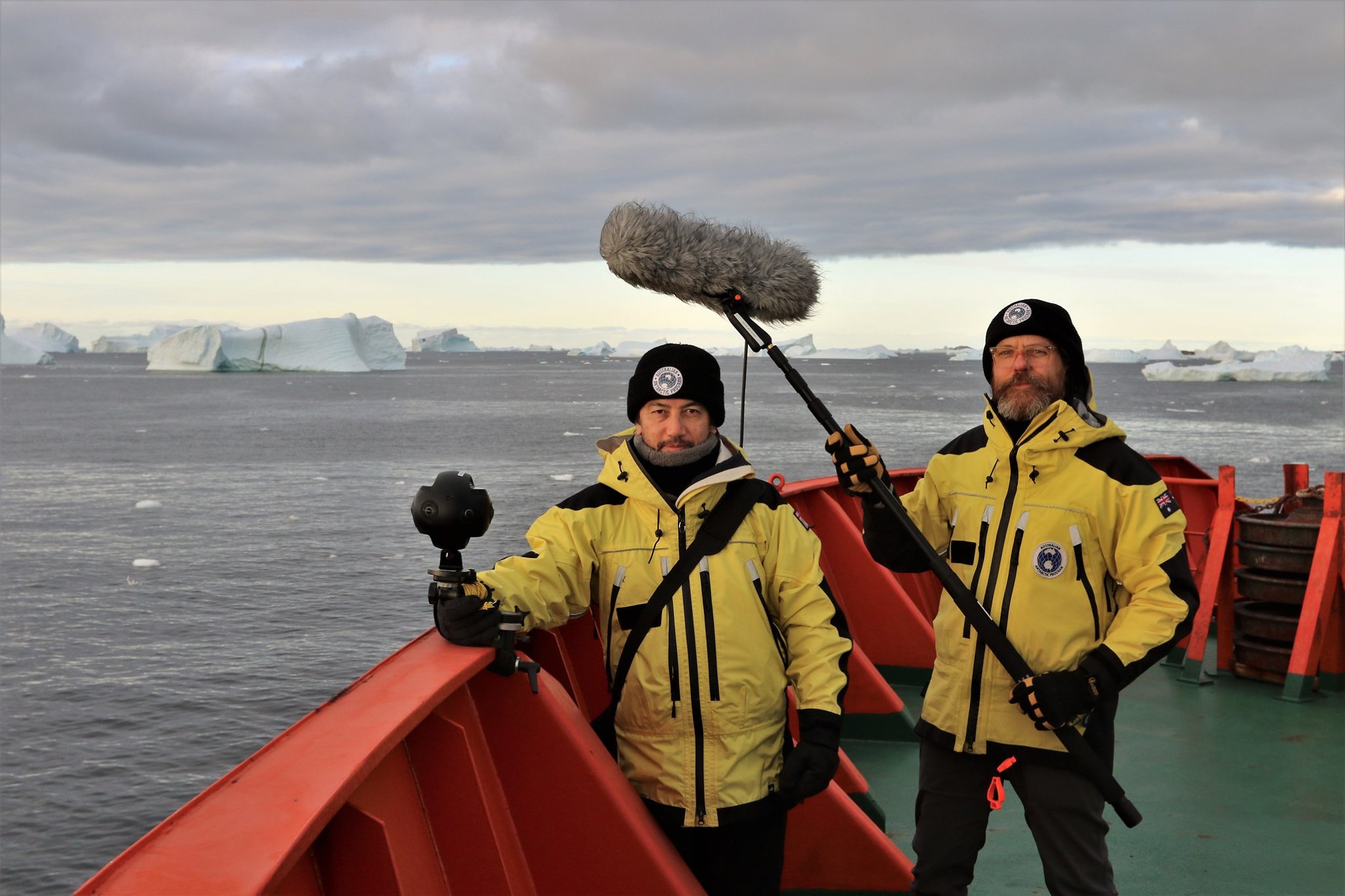 2018 Australian Antarctic Arts Fellows, Dr John McCormick and Dr Adam Nash, aboard the icebreaker RSV Aurora Australis